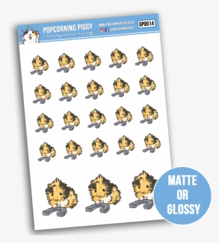 Good Luck, Lucky Abyssinian Guinea Pig Sticker Set - Cartoon #9244593