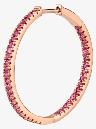 Large Ruby Inside Out Hoop Earring - Bangle #9246815