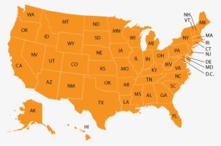 Vector Transparent Download Map Of Usa With Abbreviations - Death Penalty Usa #9247034