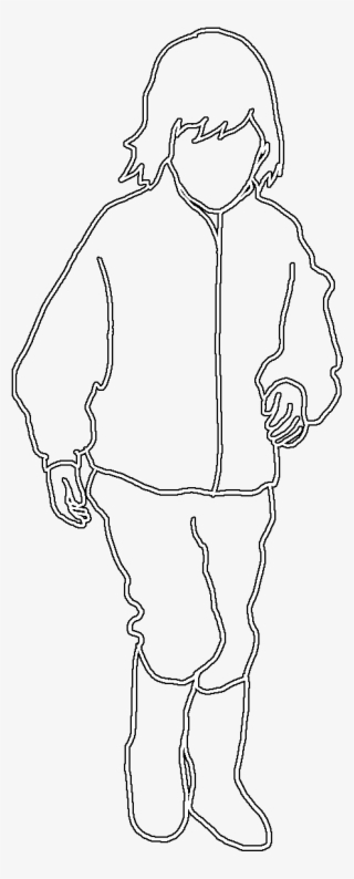 Girl Running White Stroke - Line Art #9248325