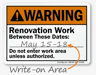 Under Construction Write On Ansi Warning Sign - Sand Blasting Warning Signs #9253417