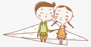 Airplane Cartoon Significant - Couple On Plane Cartoon #9255371