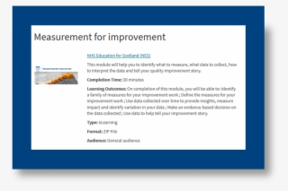 Measurement For Improvement - Web Page #9255409