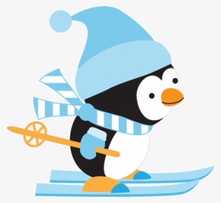 Minus Say Hello Clip Art Pinterest Christmas - Penguin Skiing Clip Art #9255498