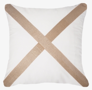 Braid Gold Cross White Lounge Cushion 55 X 55 Cm - Throw Pillow #9259699