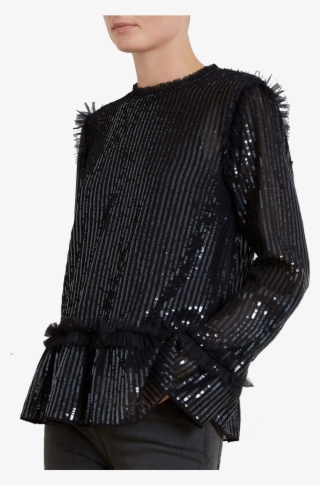 Thread Black Sequin Top - Blouse #9260929
