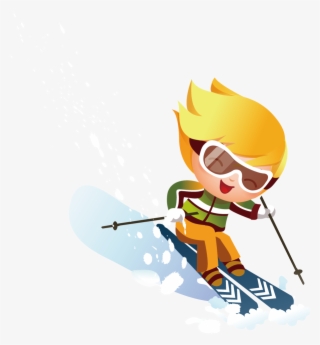 Banner Freeuse Alpine Skiing Stock Photography Clip - Cartoon Boy Skiing #9262141
