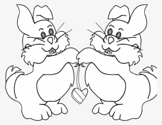 Conejillos Rabbit Black White Line Art 999px 180 - Cartoon #9263118