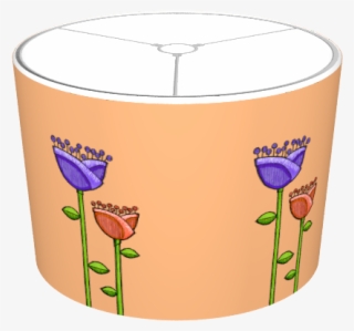 Fun Doodle Flowers Orange Purple - Wine Glass #9263465