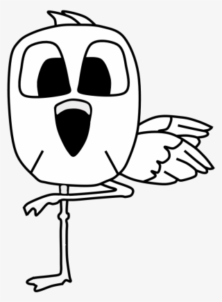 Flamingo, Big Eyes, Black And White, Cartoon Animal, - Owl #9265195