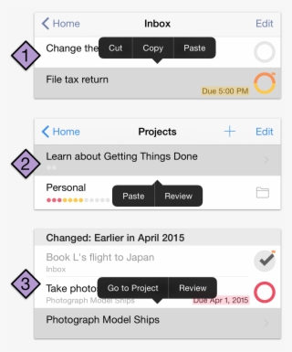 Contextual Menus In Omnifocus 2 For Ios - Ios Context Menu #9265300
