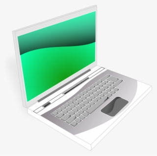 Laptop White Green Image - Laptop Cartoon Picture Png #9268473