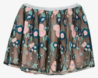 Black Floral Skirt - Miniskirt #9269522