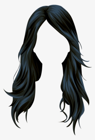 Wig Stardoll Long Hair Vector Black Clipart - Long Hair Vector Png #9270011