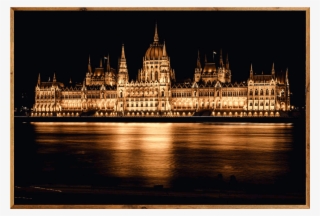 Quadro Decorativo Grande Com Moldura Rústica Parlamento - Hungarian Parliament Building #9270216