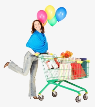 Even Our Clients Are Happy With Our Work - Woman With Shopping Cart Png #9271552