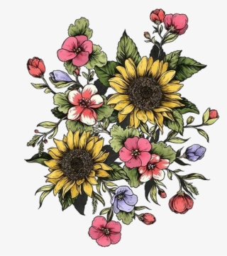 Flowers Sticker - Vintage Flower Drawing #9271924
