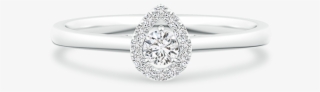 Pear-framed Floating Round Lab Grown Diamond Halo Ring - Pre-engagement Ring #9272692
