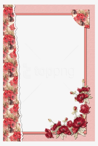 Free Png Transparent Flower Red Frame Png Images Transparent - Картички За Рожден Ден 50 Години Мъж #9276343