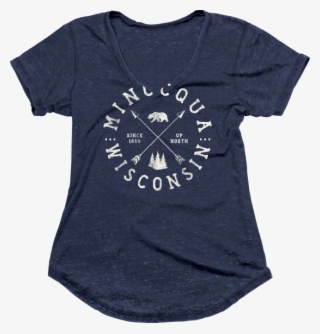 Ladies Burnout Vneck Navy - Active Shirt #9280329