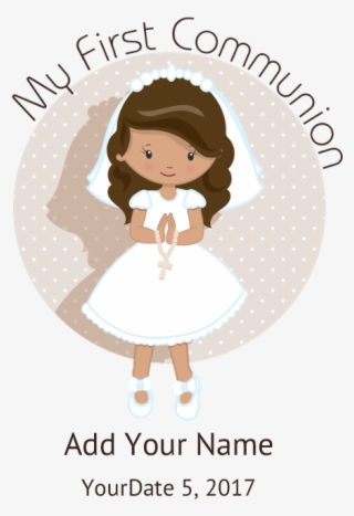 First Communion Brown Hair T-shirt - Cartoon #9280716 First Communion Brown Hair T-shirt - Cartoon #9280716