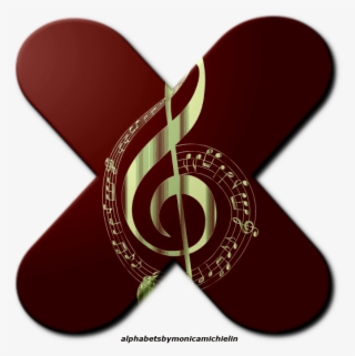 Alfabeto De Clave De Sol Png, Treble Clef Alphabet - Black And Gold Musical Notes #9285732