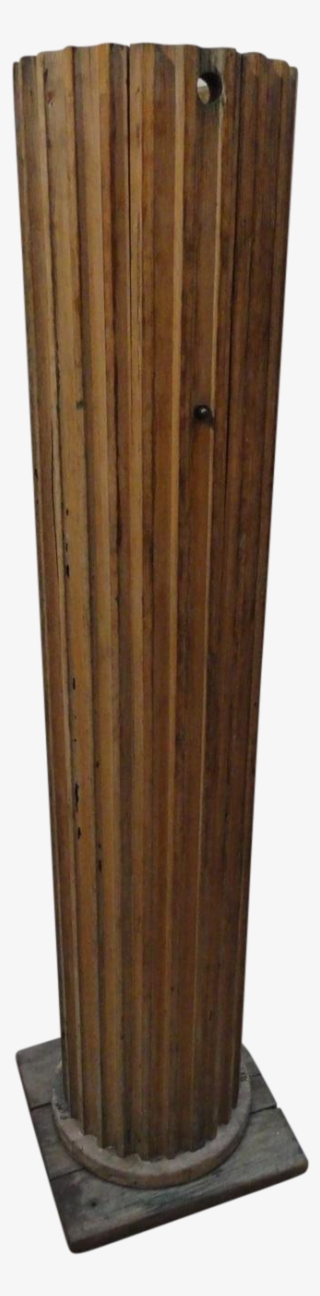 Antique Oak Wood Column Floor Lamp - Outdoor Furniture #9287891