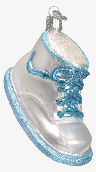 Blue Baby Shoe Christmas Ornament Old World Christmas - Walking Shoe #9291469