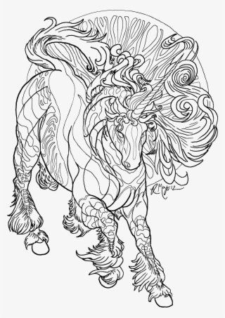 Line Art Coloring Pages - Раскраски Единорог Пегас Во Весь Лист #9291687