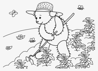 Color Bluebear Hoeing His Garden - Cartoon #9292043