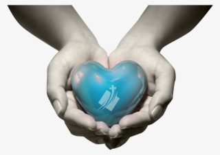 Hands Holding Out A Blue Cyan Turquoise Heart With - Schöne Bilder Zum Valentinstag #9295871