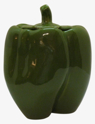 Vintage Green Pepper Cookie Jar 1950-60s Very Good - Green Bell Pepper #9296404