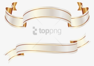 Free Png Gold Banner Ribbon Png Png Images Transparent - White Gold Ribbon Vector #9298874