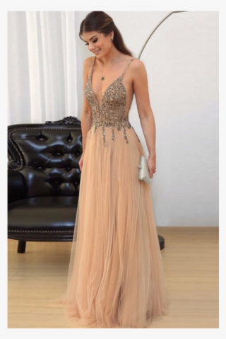 V Neck Prom Dresses, Sleeveless Prom Dresses, Prom - Bohemian Prom Dresses 2018 #9299208