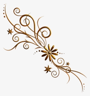 Floral Ornaments Png - Golden Flower Vector Png #930586