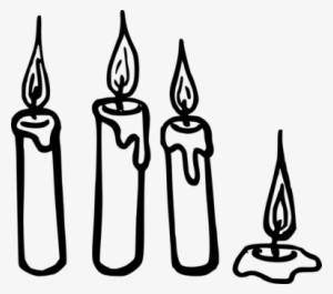 Advent Candle Birthday Candles Birthday Cake - Candle Black And White Png #931527