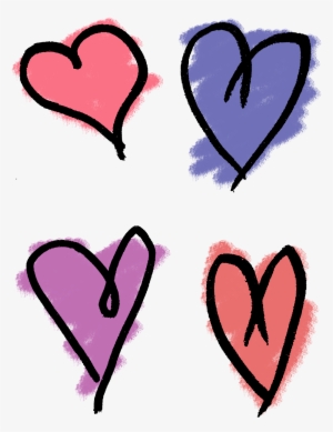 Heart Drawing Clip Art - Hand Drawn Hearts Png #931940