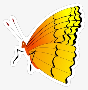 Cool Butterfly Profile Sticker - Clip Art #933619