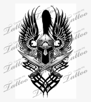 Tribal Spartan Helmet Tattoo #933721