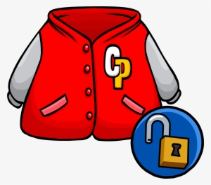 Red Letterman Jacket Unlocked Clothing Icon Id - Club Penguin Letterman #934089