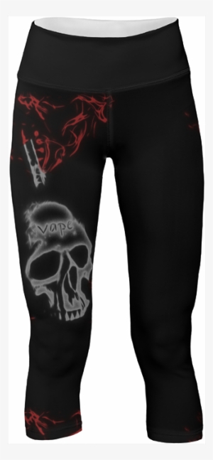 Black Skull Red Smoke Vape Yogapants $65 - Pocket #935282