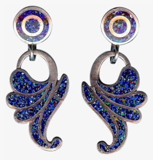 Vintage Margot De Taxco Blue Confetti Sterling Silver - Earrings #935397