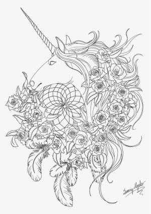 Free Unicorn Dreamcatcher Lineart By Sunima On Deviantart - Unicorn Dreamcatcher Png #936397