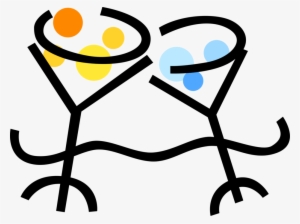 Vector Illustration Of Alcohol Beverage Champagne Glasses #936833