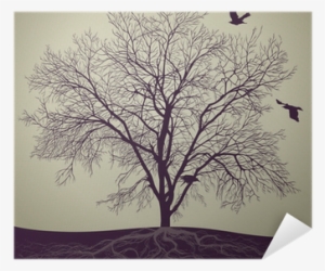Gallery Direct Crows Print On Birchwood Wall Art, Size #936888