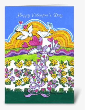 Valentine's Mailbox With Doves, Hearts Greeting Card - Valentinsgruß-briefkasten Mit Vögeln Und Herzen Servietten #937317