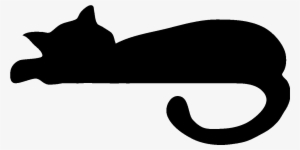 Sticker Chat Couché - Silhouette Chat Couché #938388