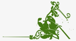 Decorative Flower Corner Green Clip Art #939332