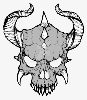 Skull With Horns Drawing At Getdrawings - Cool Skulls To Draw #939850