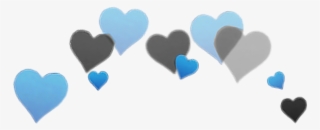 Hearts Heart Crown Heartcrown Blue Black Overlay Cute - Overlay Hearts #9300432